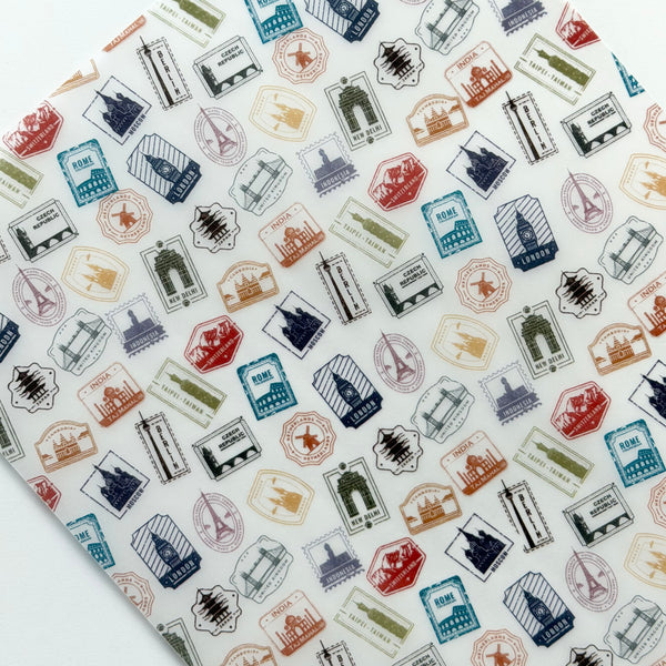 Travel Stamps Vellum