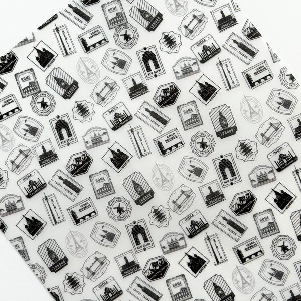 Travel Stamps Vellum