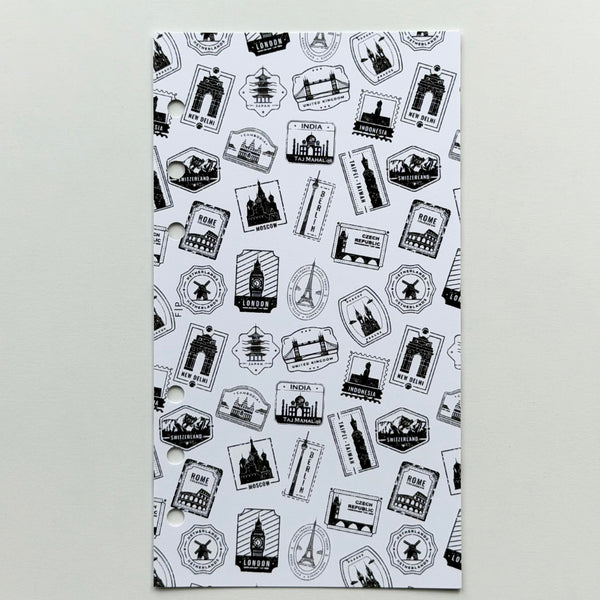 Travel Stamps | White