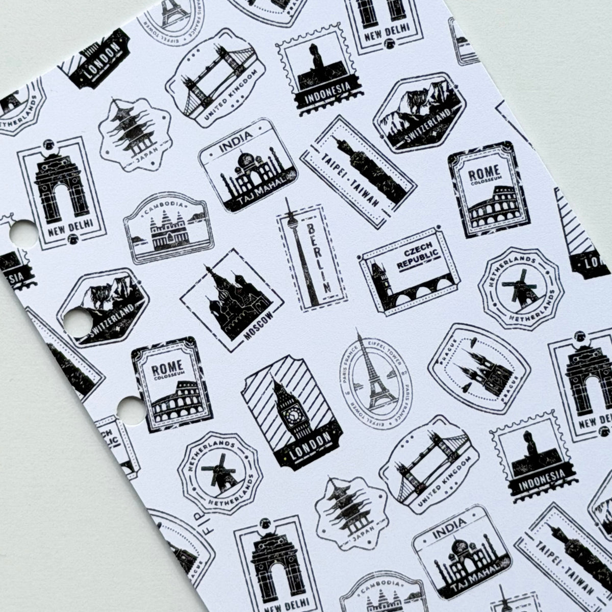 Travel Stamps | White