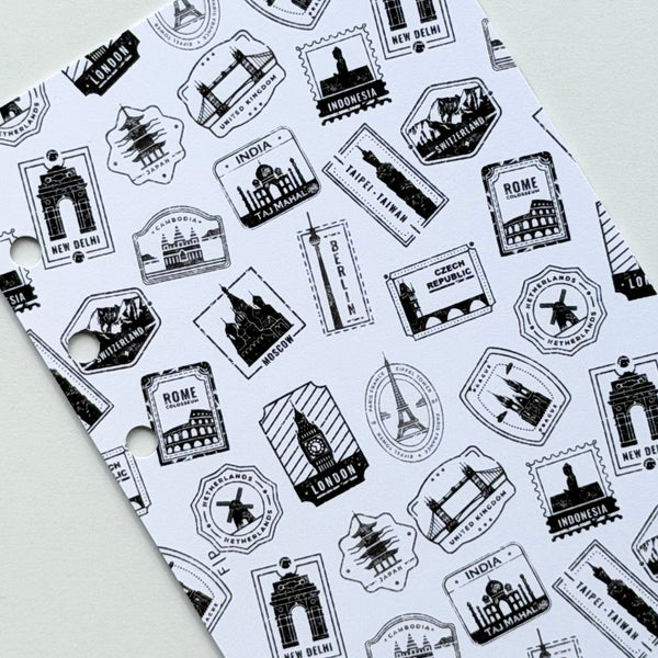 Travel Stamps | White