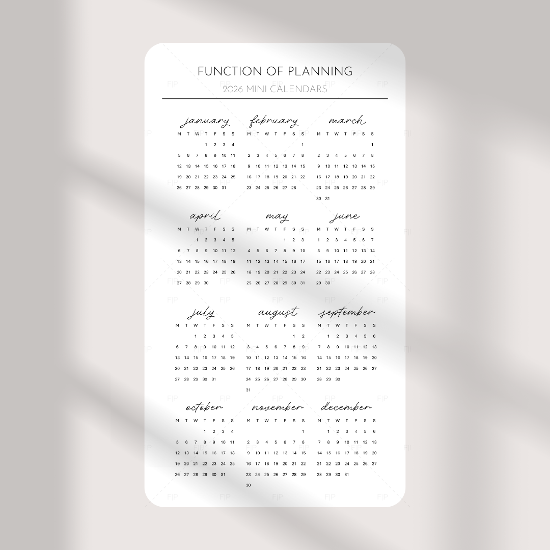 Monthly Calendars