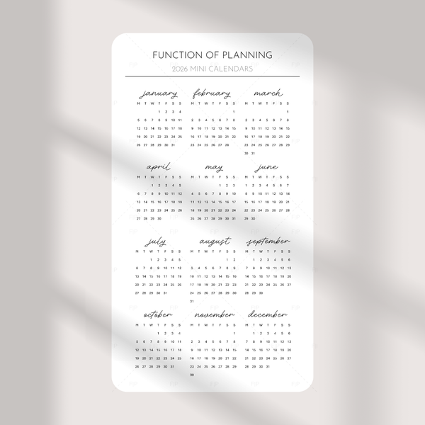Monthly Calendars